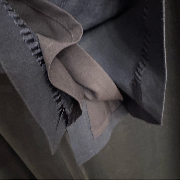 Rebecca Taylor Navy Linen Blend Dress with Lamb Leather Sides & Corset Back 10 - Picture 5 of 9